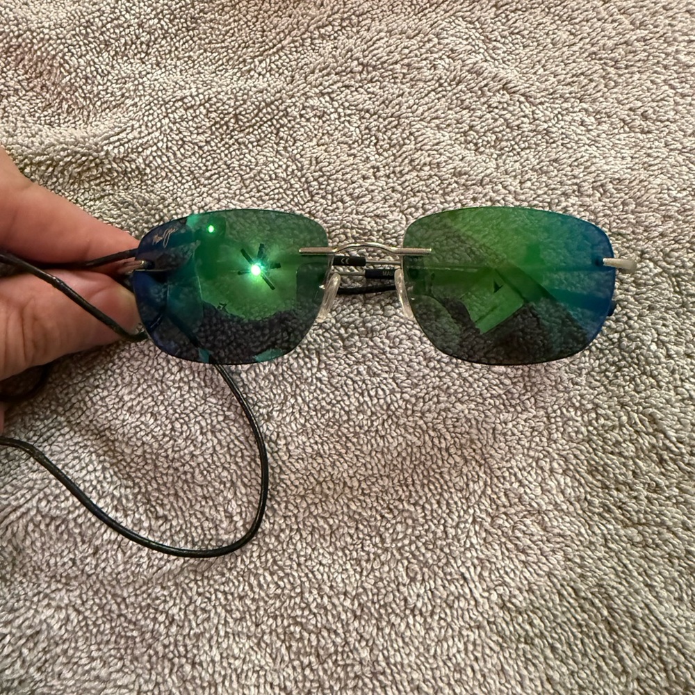 Maui Jim Green and Silver Sunglasses